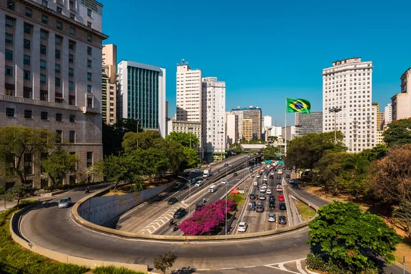 Uitzicht Vallei Van Anhangabau Sao Paulo Brazilië — Stockfoto