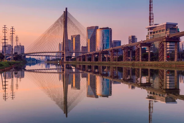 Octávio Frias Oliveira Ponte São Paulo Marco Cidade — Fotografia de Stock