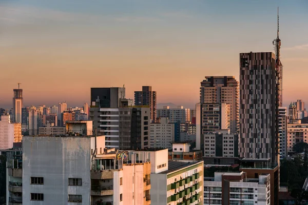 Höga Byggnader Sao Paulo City Strax Före Soluppgången — Stockfoto