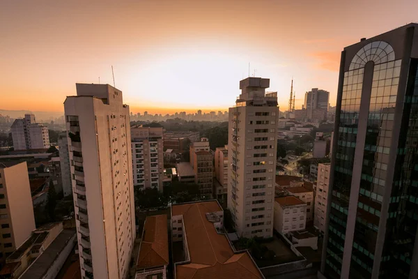 High Rise Buildings Sao Paulo City Just Sunrise — Stock Photo, Image