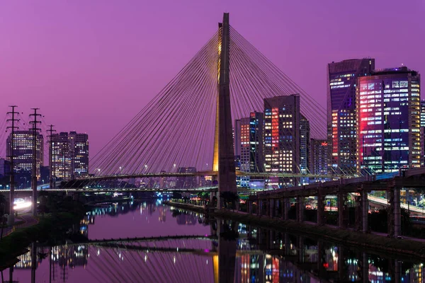 Octavio Frias Oliveira Brug Sao Paulo Het Oriëntatiepunt Van Stad — Stockfoto