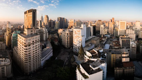 Panoramautsikt Över Sao Paulo City Downtown — Stockfoto