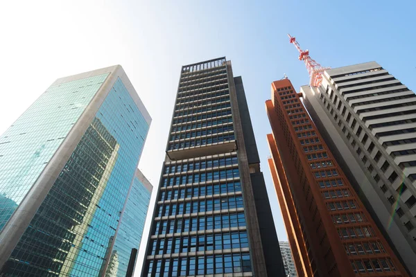 Bâtiments Bureaux Architecture Moderne Avenue Paulista Sao Paulo Brésil — Photo