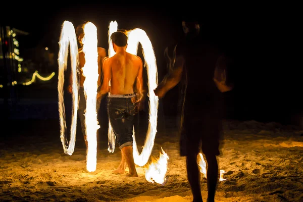 Fire Show. Koh Samet island. — Stock Photo, Image