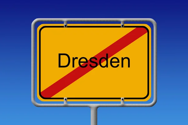 Ortsschild ortsausgang dresden - cidade cidade de sinal limitar dresden — Fotografia de Stock