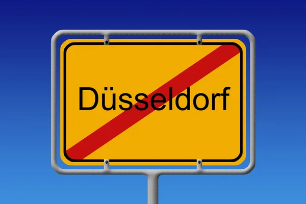 City Sign City Limit Dusseldorf — Stock Photo, Image