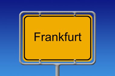 ortsschild frankfurt - city işareti frankfurt