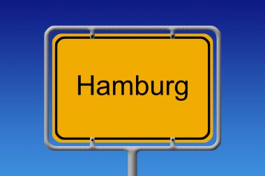Ortsschild Hamburg - City Sign Hamburg clipart