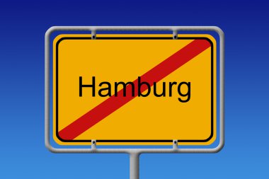 Ortsschild Ortsausgang Hamburg - City Sign City Limit Hamburg clipart