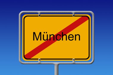 Ortsschild Ortsausgang München - City Sign City Limit Munich