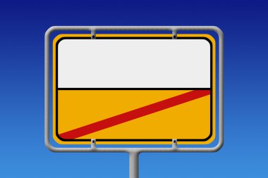 Ortsschild Ortsausgang Weiß Gelb ohne text - City Sign White Ye