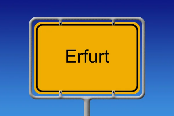 Ortsschild Erfurt - Panneau de la ville d'Erfurt — Photo
