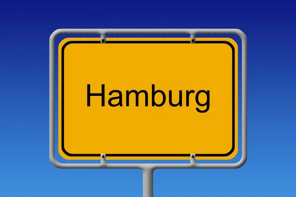 Ortsschild hamburg - şehir işareti hamburg — Stok fotoğraf