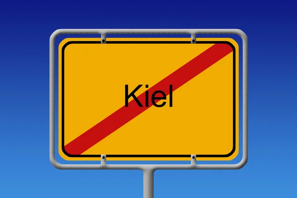 Ortsschild Ortsausgang Kiel - City Sign City Limit Kiel — Stock Photo, Image