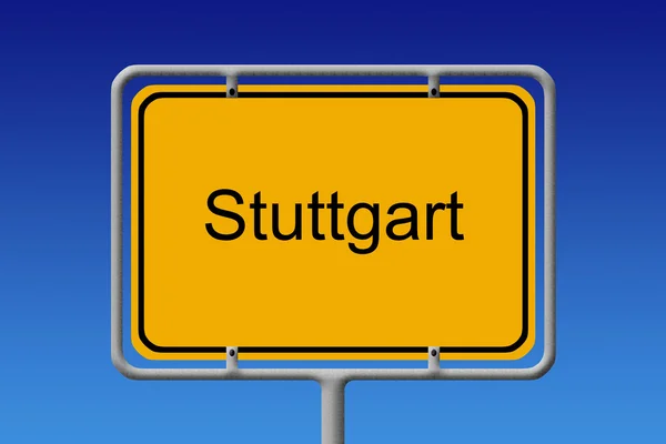 Ortsschild Stuttgart - City Sign Stuttgart — Stock Photo, Image