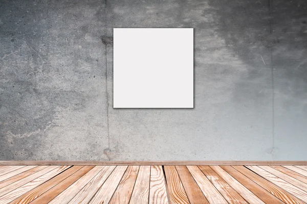 Betonwand mit bild quadrat - betongvägg med bild square — Stockfoto