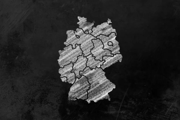 Almanya ile bir kara tahta üzerinde federal eyaletler — Stok fotoğraf