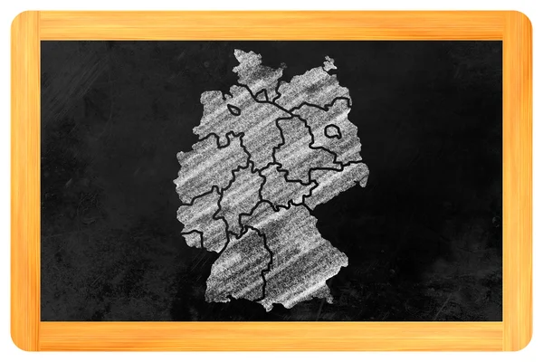 Germany with federal states on a blackboard — Stock Photo, Image