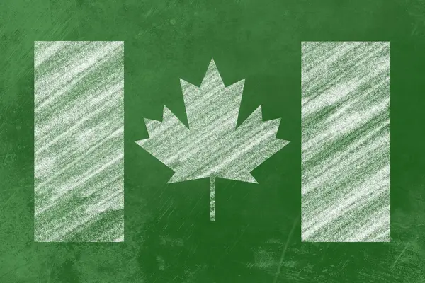 Kanadská vlajka na tabuli — Stock fotografie