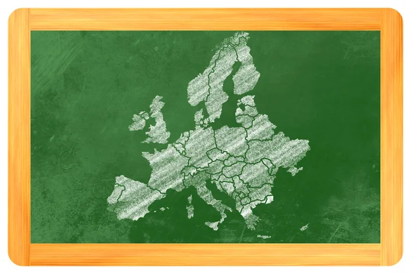 Europa mit ländern als Zeichnung an einer Tafel - Europe with c — Stock Photo, Image