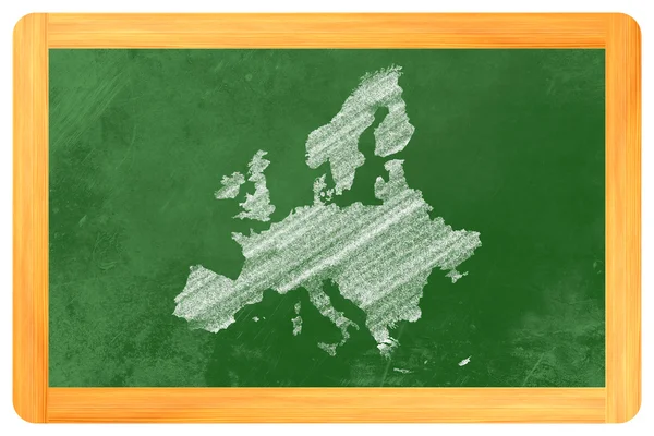 Europa als zeichnung einer tafel - Evropa na blackboa — Stock fotografie
