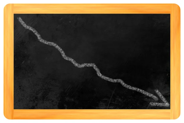 Graph on blackboard down — Stock Photo, Image