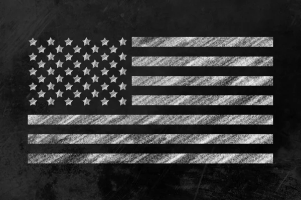 Drapeau US sur un tableau noir — Photo