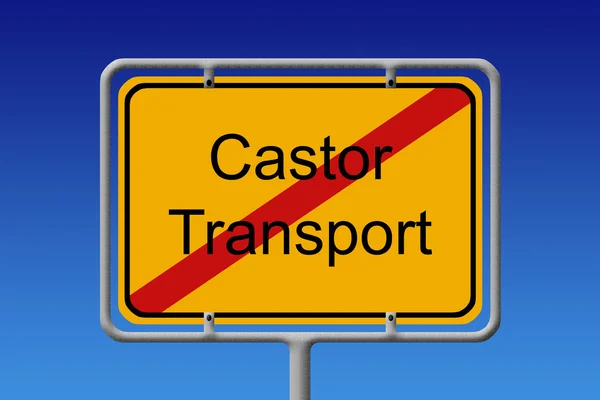 Kein Castortransport-Ortsschild — Stockfoto