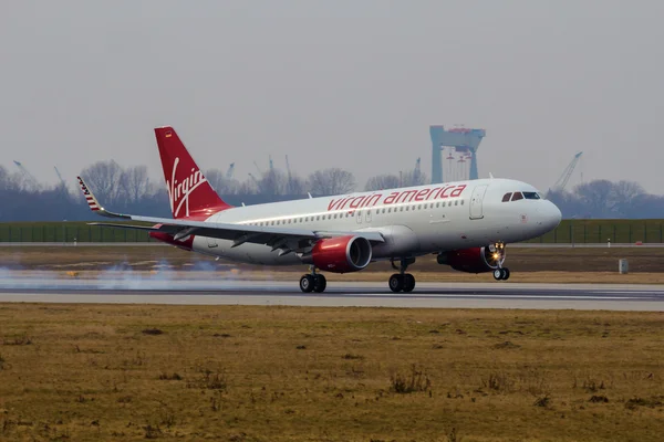 A320-200 Sharklets Virgin America D-AXAL — Stock Photo, Image