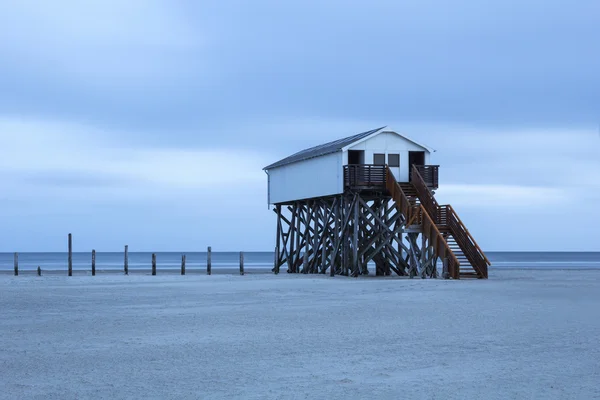 Förhöjda hus på stranden — Stockfoto