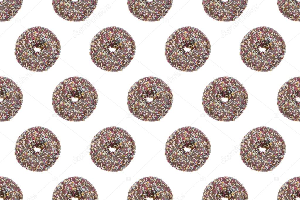 Seamless Pattern of Chockolate glazed Donuts