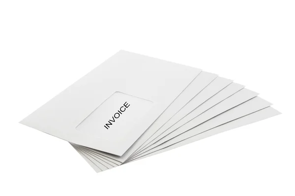 Lote de Envelopes isolados em Branco — Fotografia de Stock