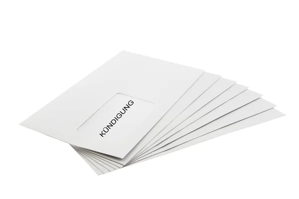 Kundigung Lot d'Enveloppes isolé sur Blanc — Photo