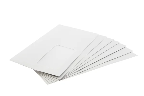 Lote de Envelopes isolados em Branco — Fotografia de Stock