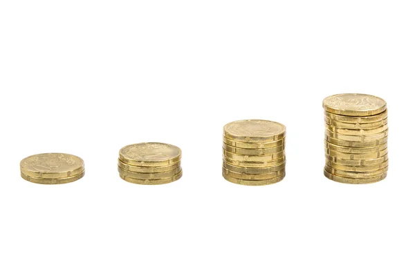 Bargraph of coins — Stock Photo, Image