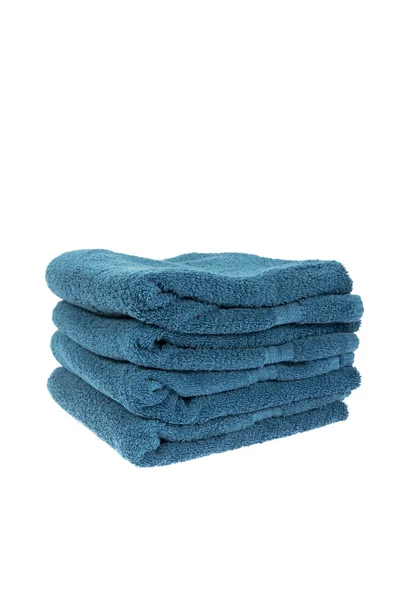 Blå handdukar vikta — Stockfoto