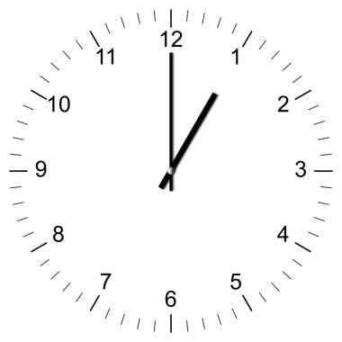 Clock Illustration 1:00 clipart