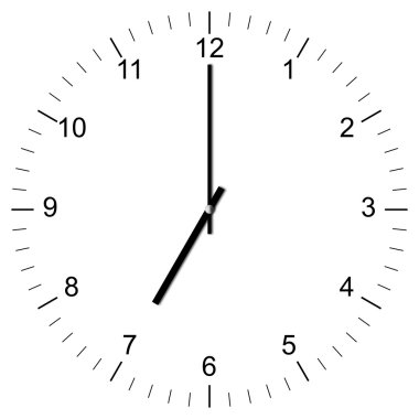 Clock Illustration 7:00 clipart