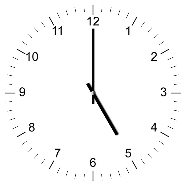 Reloj Ilustración 5: 00 — Foto de Stock