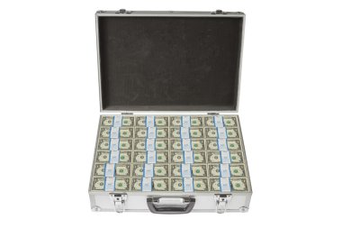 Gümüş Doları notlar üzerinde beyaz çantayla