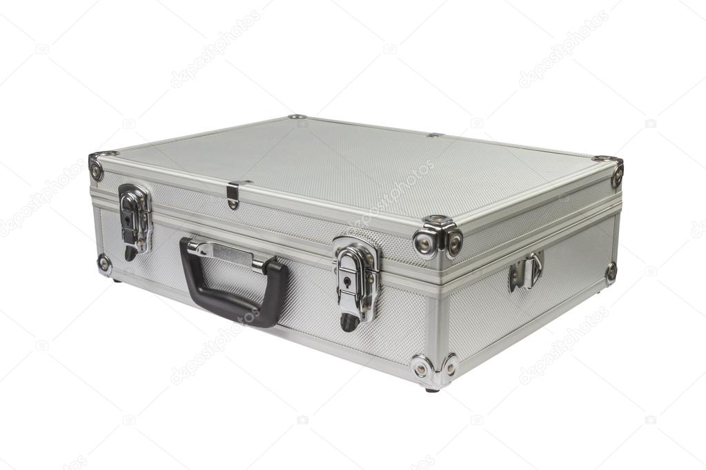 Silver Suitcase on white