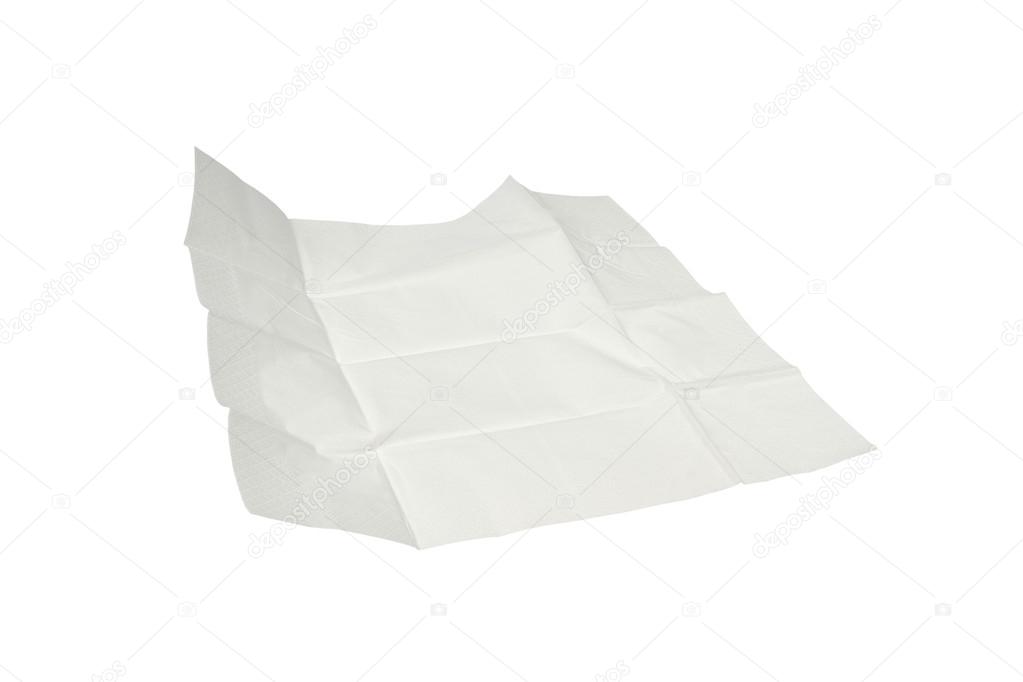 unfolded paper tissue on white