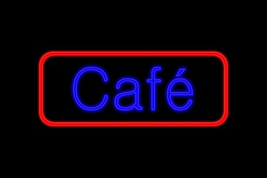 Neon işareti Cafe