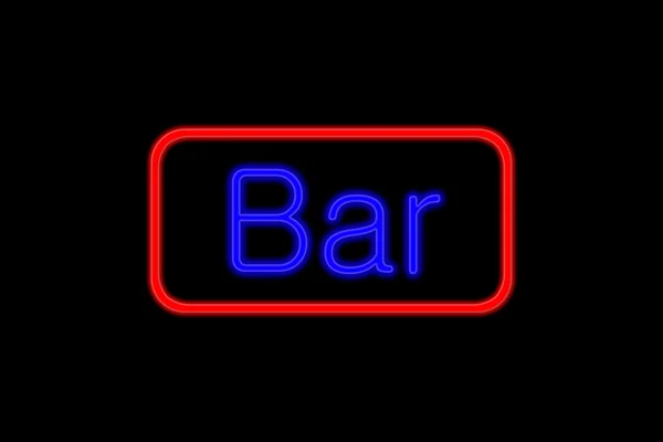 Neon znak bar — Zdjęcie stockowe