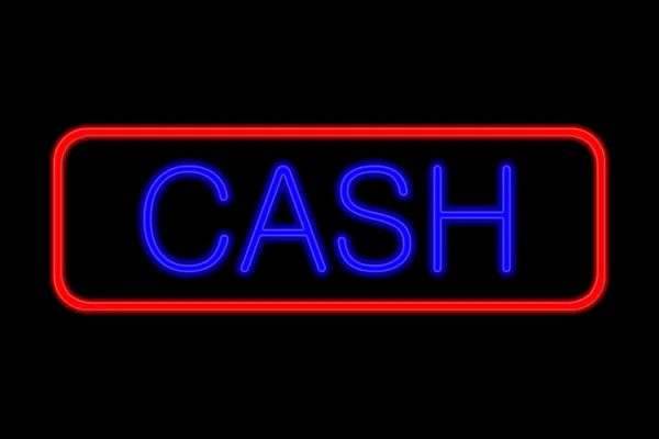 Insegna al neon Cash — Foto Stock