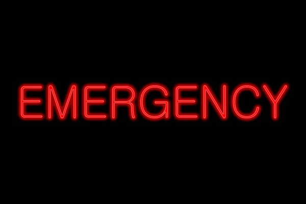 Sinal de néon Emergência — Fotografia de Stock