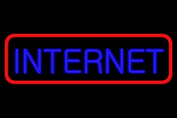 Neon işareti internet — Stok fotoğraf
