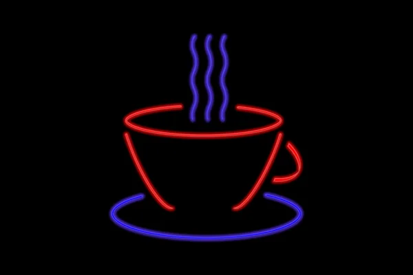 Neon Sign coffee cup — Stock Photo, Image