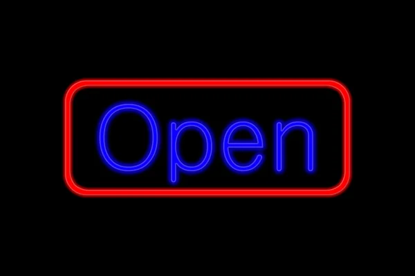 Neon Sign open — Stok fotoğraf