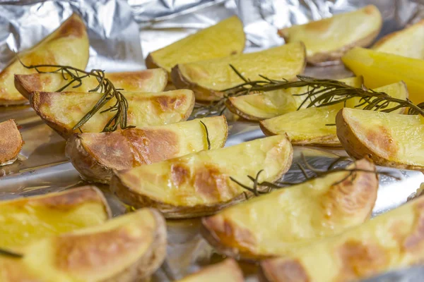 Potato Wedges on tray — Stock Photo, Image